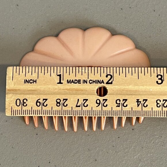 Vintage French 80s Hair Comb Pink Made In France 2.75" - Picture 5 of 6